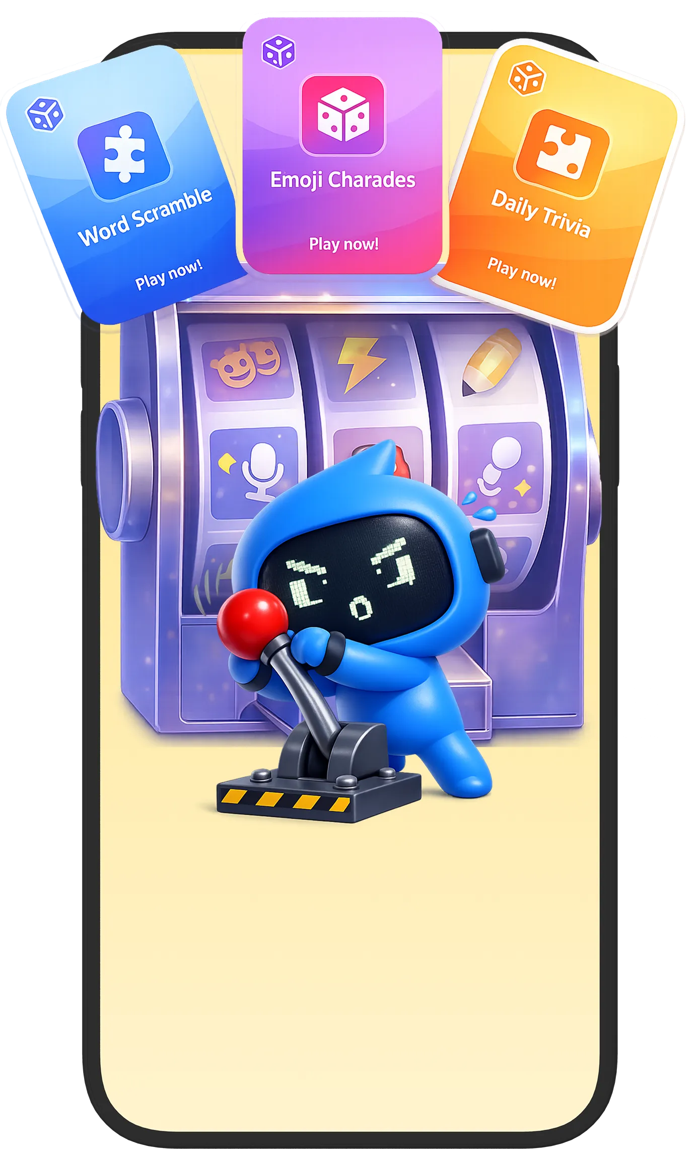 Milo AI-generated game selection screen for your friend group