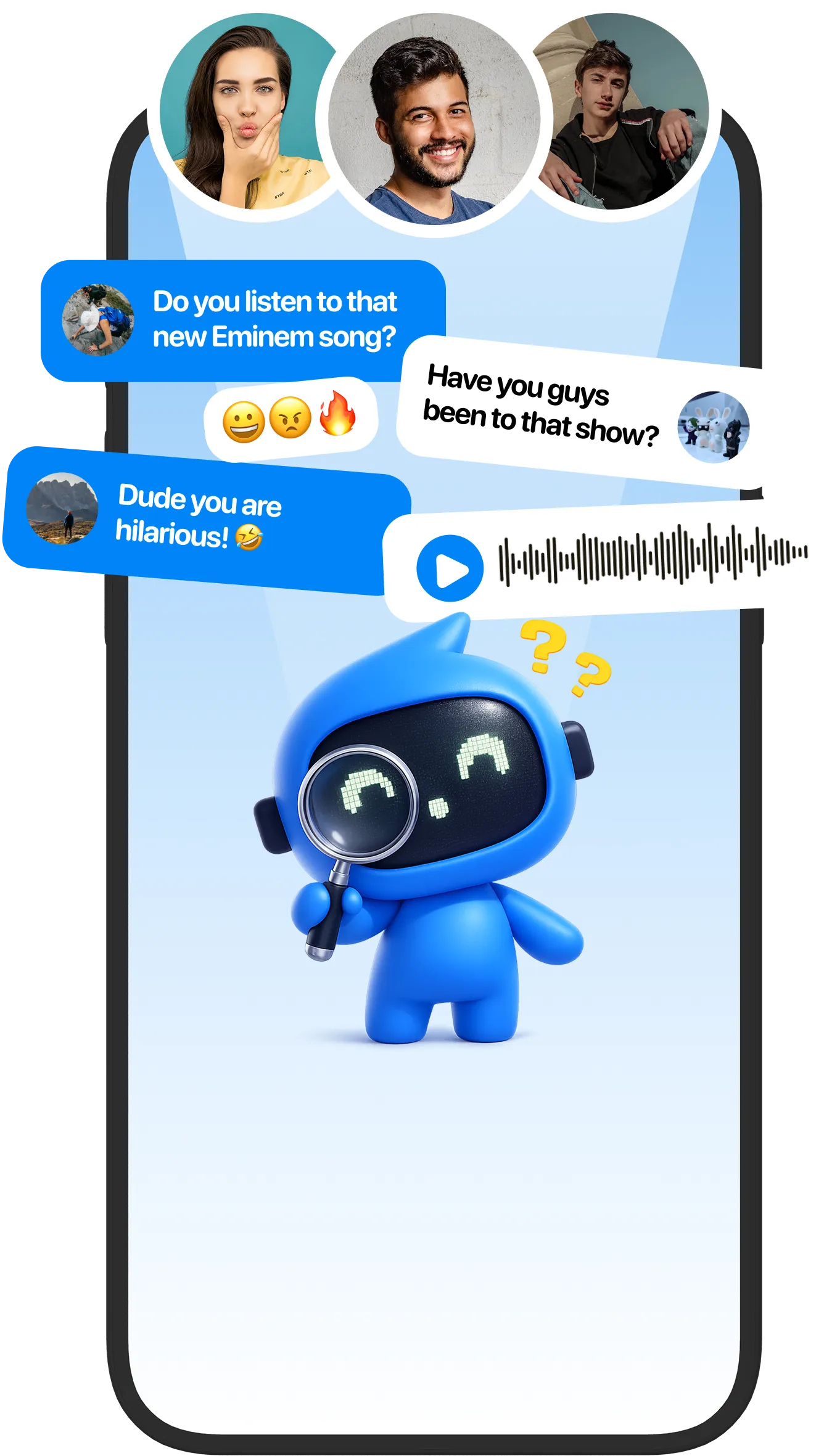 Milo AI analyzing your squad's group chat to personalize games